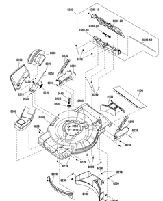 Deck Group (7501638) Diagram and Parts List for 7800892-BTSPV22675HWFC 2012 Briggs and Stratton Lawn Mower